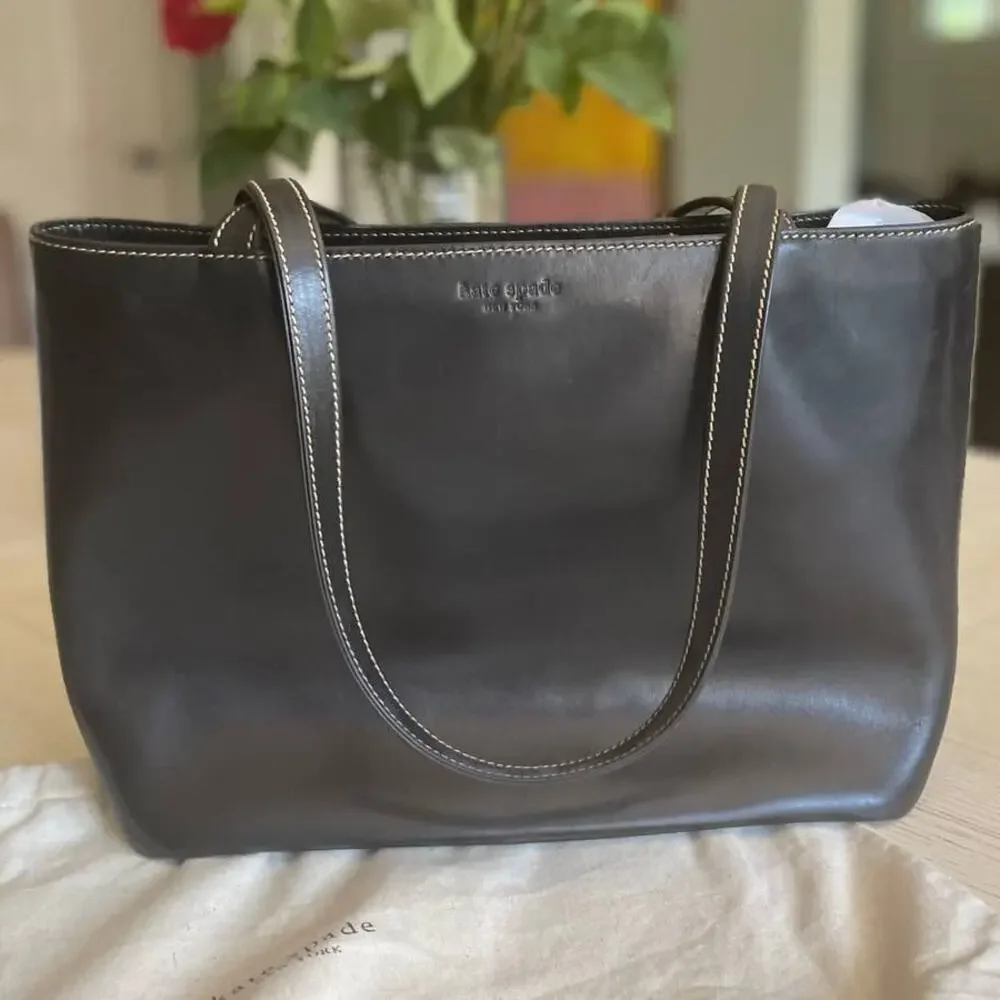 kate spade black leather tote